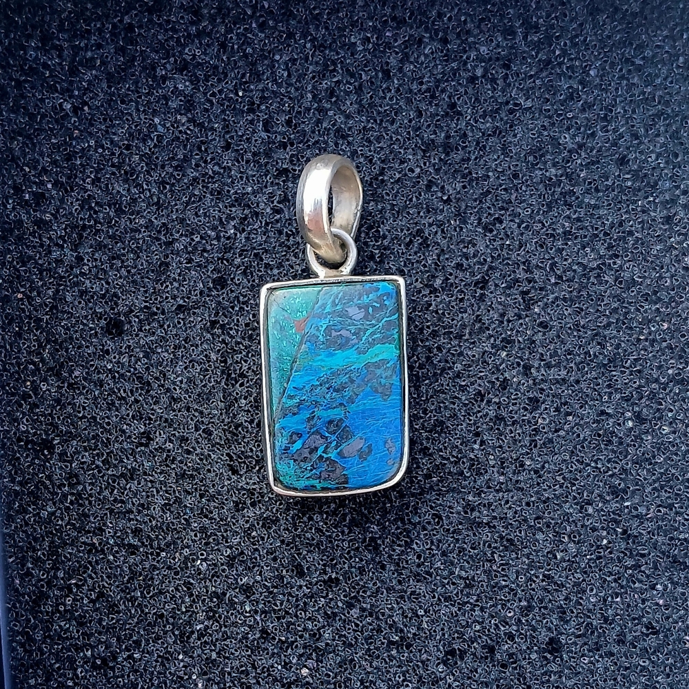 Chrysocolla Silver Pendant